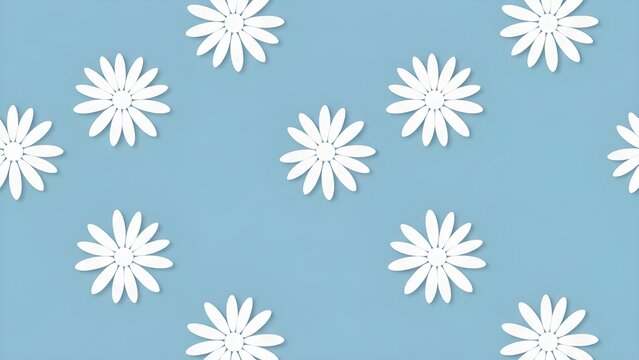 하늘색 하얀색 꽃패턴sky blue white flower pattern