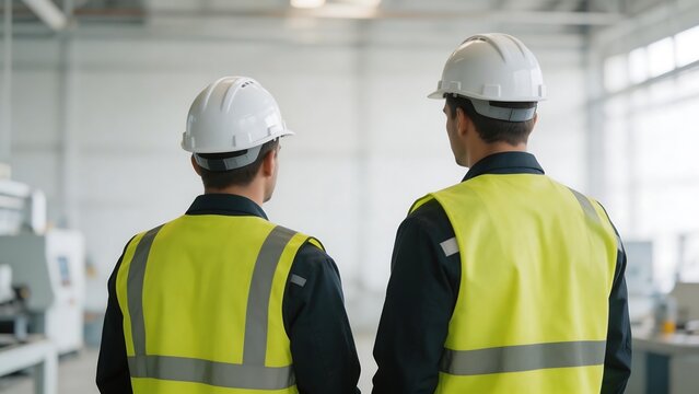 Two workers in safety gear