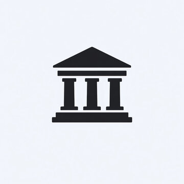 Bank Institution Icon &ndash; Classic financial building representing banking services, investment systems, corporate finance and economic stability