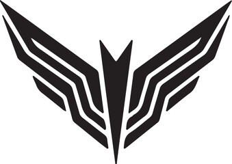 Obraz premium Modern Geometric Eagle Wings Logo, Abstract Phoenix Vector Icon for E-sports and Security Branding