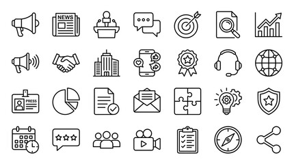 Fototapeta premium Set of Business and Marketing Line Icons for Web and Mobile Application Design