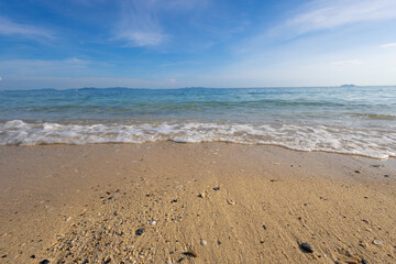 White sand sea beach turquoise water blue sky relax summer vacation