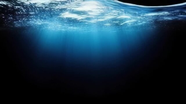 Tranquil Underwater Scene with Soft Light Filtering Through Ocean Surface and Creating a Serene Atmosphere