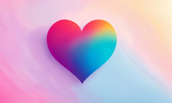 large heart symbol with pink and blue gradient on soft pastel background with subtle textures for social support awareness and community charity projects.