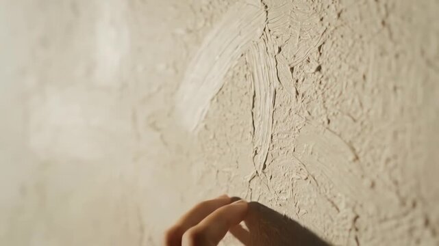 Hands Praying on Beige Background.