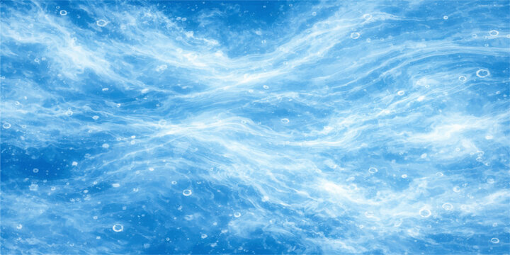 Abstract mesmerizing capture of the ocean's depths, portraying an ethereal dance of light and water. The image evokes a sense of tranquility and exploration.