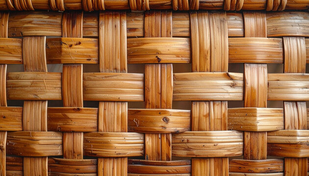 Close up of woven bamboo texture natural pattern and design background