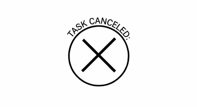 Canceled task icon with crossed out circle.