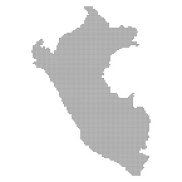 vector map of the peru with polka dot theme