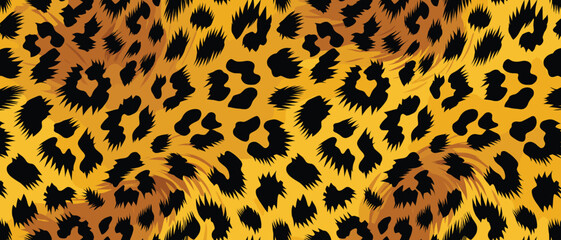 Exotic animal wildlife skin pattern with luxurious fur texture and natural camouflage, creating a vibrant seamless background design © Merisca