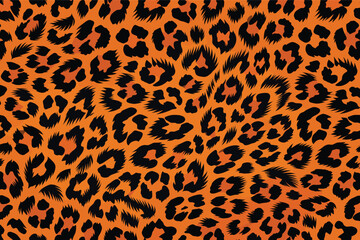 Vibrant wild animal skin pattern featuring a bold fur texture, providing natural wildlife camouflage. This exotic background design seamlessly captures the essence of the jungle © Merisca