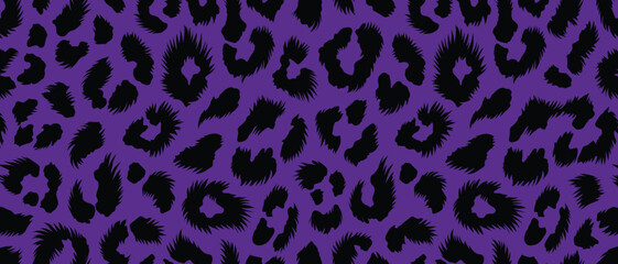 Obraz premium Vibrant purple and black animal wildlife skin pattern, featuring exotic fur camouflage for a stylish background texture
