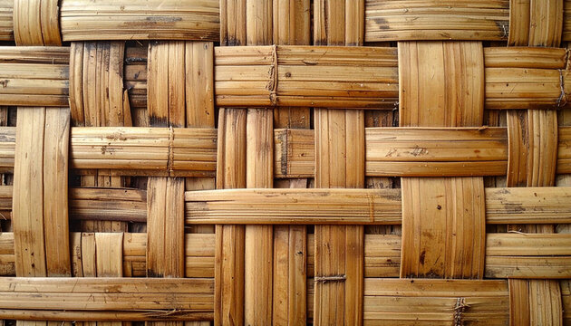 Close up of woven bamboo texture natural background and craftsmanship
