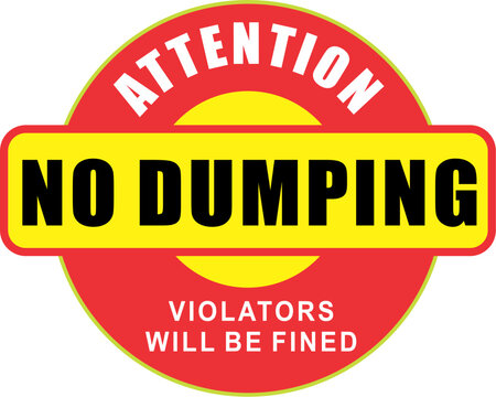 Attention No Dumping  round stamp sign board design