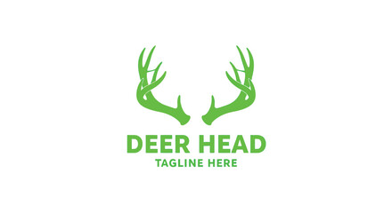 Fototapeta premium Deer antlers logo icon design, vector illustration of deer horns