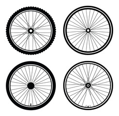 Fototapeta premium Bicycle Wheels Vector Illustration