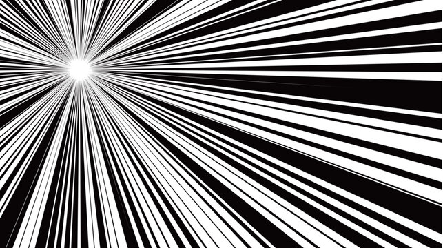 High contrast black and white comic book speed line background