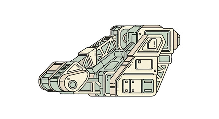 Detailed spaceship model with panels. © Candra