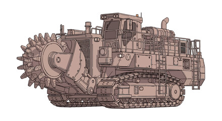 Large Bulldozer Construction Equipment Machine. © Candra