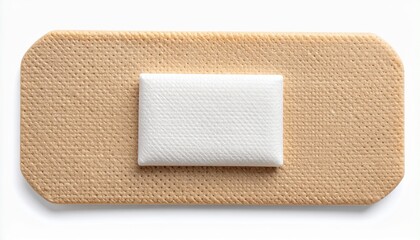 Obraz premium Close-up of adhesive bandage on white background