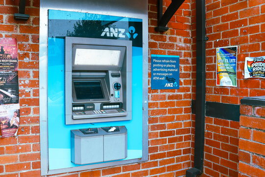 ANZ atm cash machine in regional tourist town of Daylesford