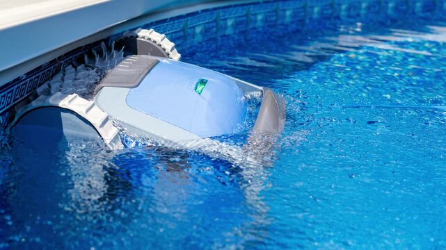 Automatic Pool Cleaner Robot, Wall Climbing Water Line Cleaning Device