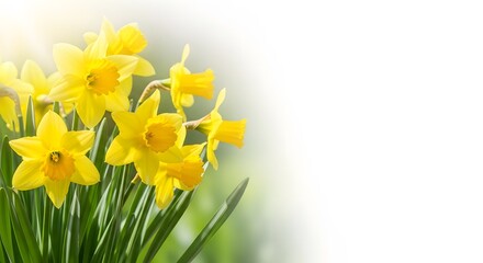 Fototapeta premium Vibrant yellow daffodils in bloom