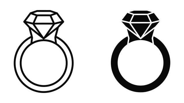 engagement ring vector illustration, flat design