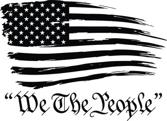Obraz premium We The People USA flag minimalist vector isolated on white background