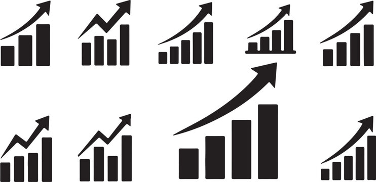 W letter, arrow, and trands logo vector design