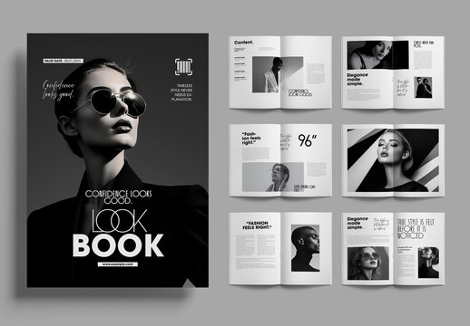 Minimal Fashion Lookbook Magazine Layout Template with Editorial Design