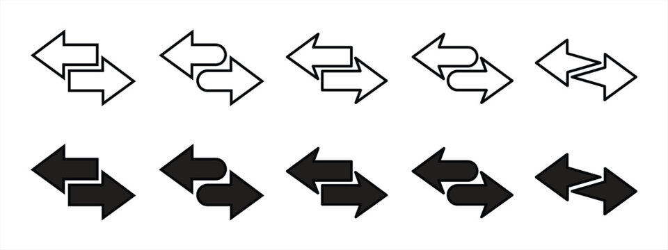 transfer arrow set icon. Exchange, exchange and replacement symbols. Double arrow. vector illustration