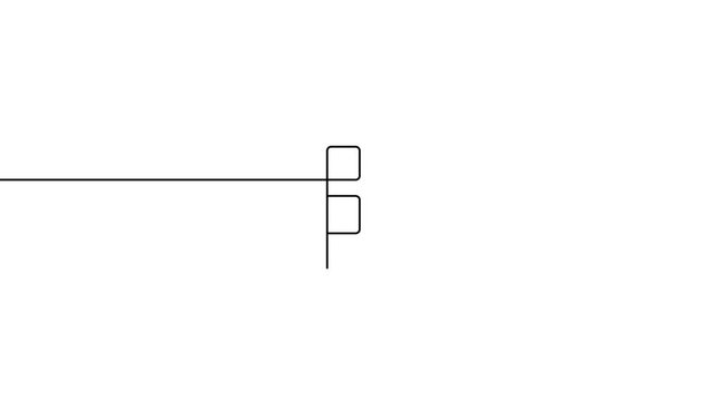 Document page continuous one line drawing animation minimalist outline style 4k video