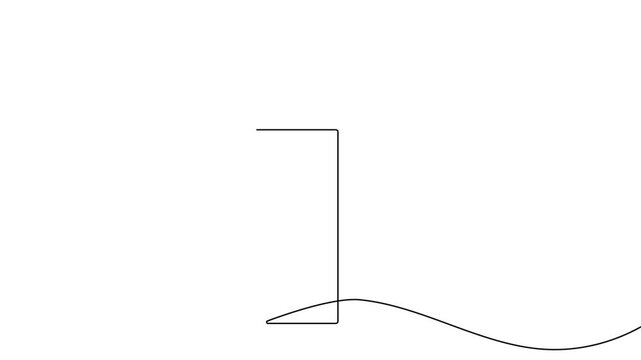 Document page continuous one line drawing animation minimalist outline style 4k video