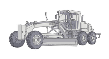 Large Road Grader Construction Vehicle Machine. © Berry