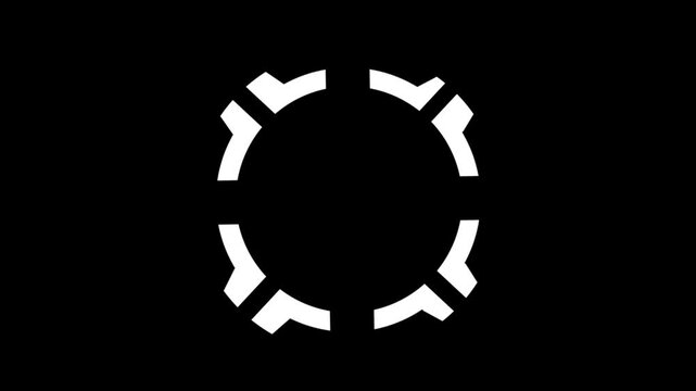 Gear symbol White Gear or Cog Symbol Animation on Black Background A minimalist graphic of a stylize
