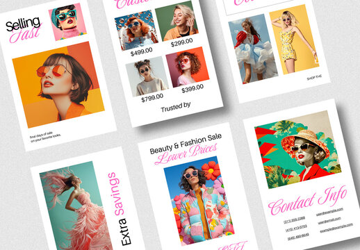 Modern Fashion Sale Promotion Poster Template Set
