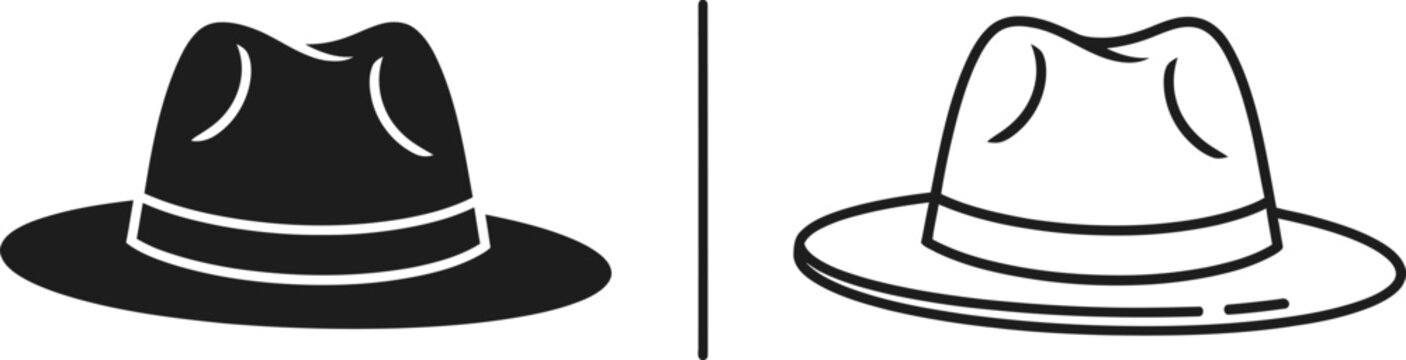 Black and white hats side by side Vector
