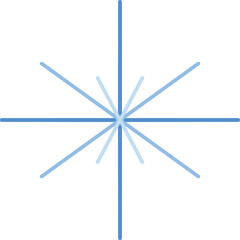 Fototapeta premium Hand Drawn Blue Ice Snowflake Fractal Graphic Minimalist Winter Star Icon for Digital Design