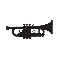 Naklejka premium Trumpet icon for musical instruments on white background