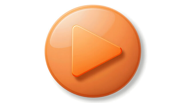 Multimedia Launch: A vibrant, glossy, orange circular button adorned with a centered, minimalist play symbol, symbolizing initiation and media engagement.