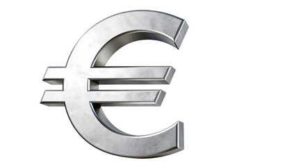 Obraz premium European Currency Symbol: A close-up view of the metallic Euro currency symbol, a powerful emblem of Europe's financial system and economic stability.