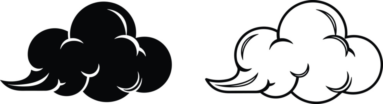 Black and white cloud icons Vector