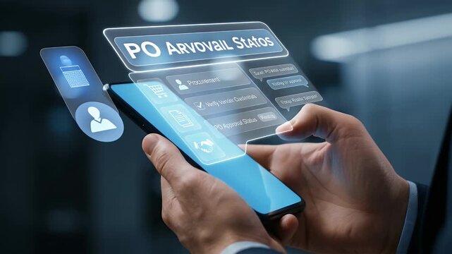 In a cinematic office setting, a confident businesswoman gently holds a glowing lightbulb while a slow pan reveals ambient city views, symbolizing innovation and growth through visual data graphics.