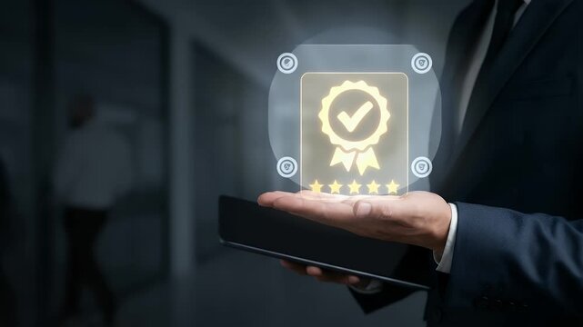 A focused professional examines a digital document with a magnifying glass, featuring a smooth camera pan across a modern office scene, creating a cinematic atmosphere of verification and diligence.