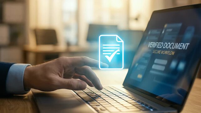 Capture the dynamic motion of a professional woman writing in a notebook, with a slow pan across a warm, inviting workspace featuring illuminated ideas and stacked coins, in a cinematic style.