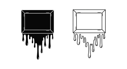 Two rectangular frames with dripping effects a striking graphic silhouette © MdShifulIslam
