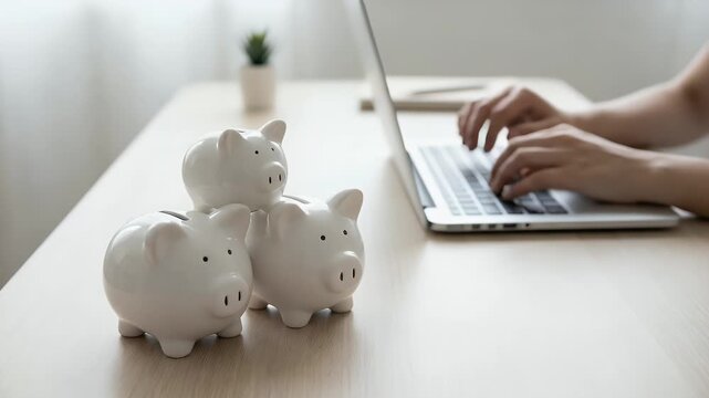 A professional hand interacts with a laptop displaying verified documents, complemented by a slow pan through a modern office environment, showcasing secure workflow in a cinematic style.