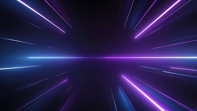 Hyperdrive zoom burst effect with glowing neon blue and purple streaks
