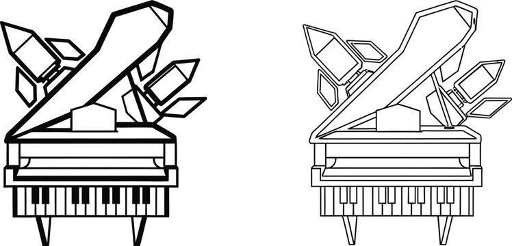 Crystal piano illustration Vector